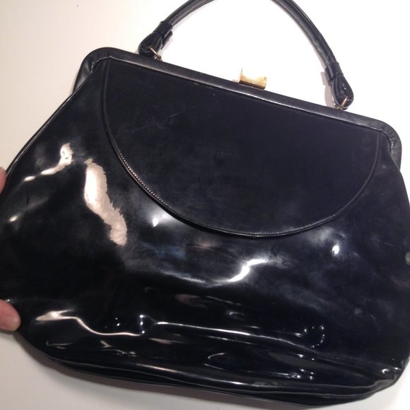 Vintage Bags Large Vintage Lewis Black Patent Elegant Purse Poshmark